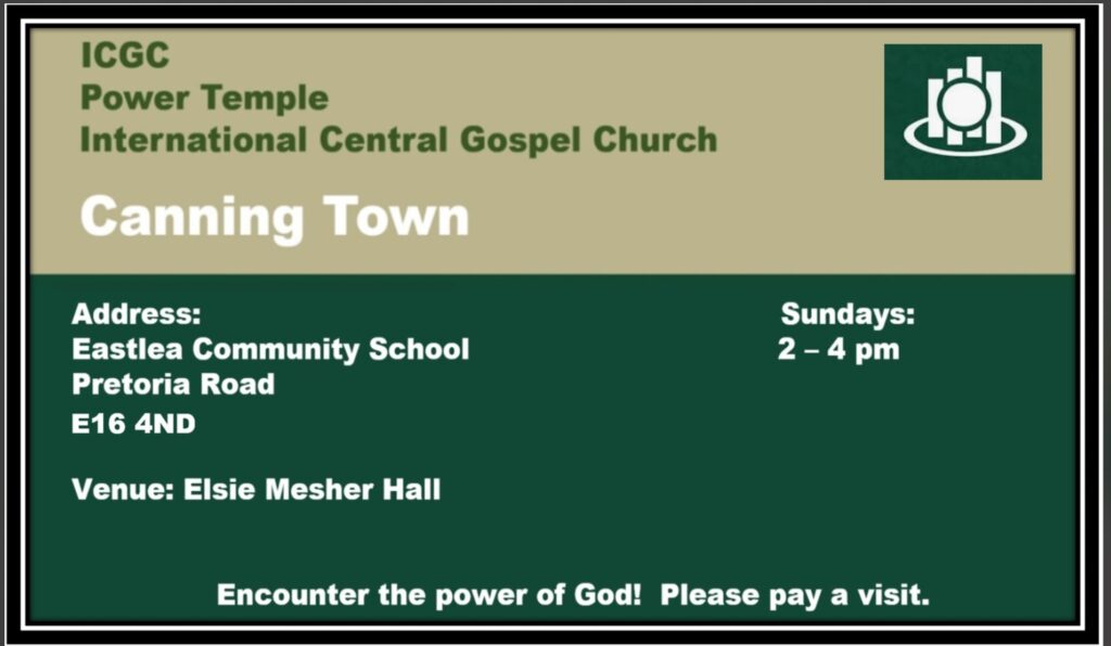 ICGC Power Temple, Canning Town, London